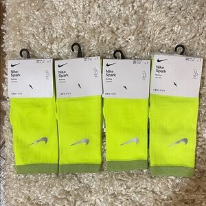 Nike Spark Neon Yellow Athletic Socks